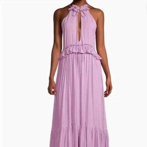 Evarae Alegra Ruffled Keyhole Maxi Dress - Orchid - Size 2 US/XS-S